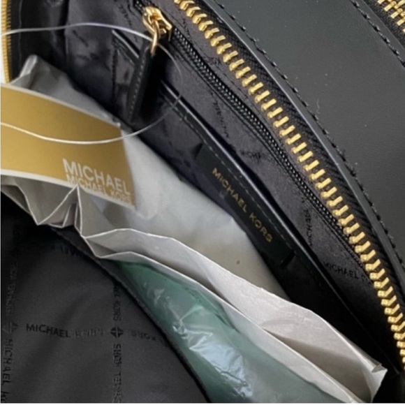 Michael Kors Jaycee Medium Pebbled Leather Backpack Black - Picture 9 of 12